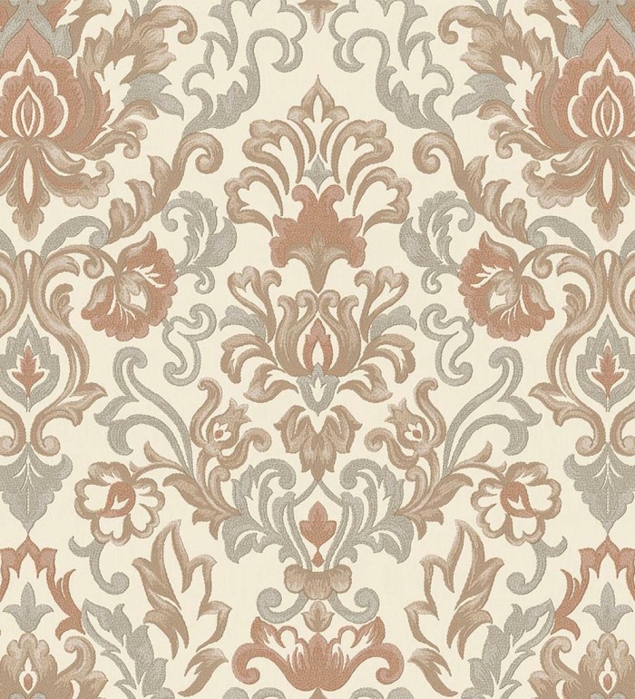 Papel pintado damasco lujoso efecto bordado con relieve - Darinka 676407