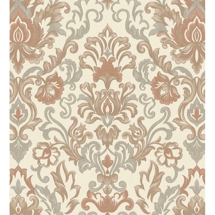 Papel pintado damasco lujoso efecto bordado con relieve - Darinka 676407