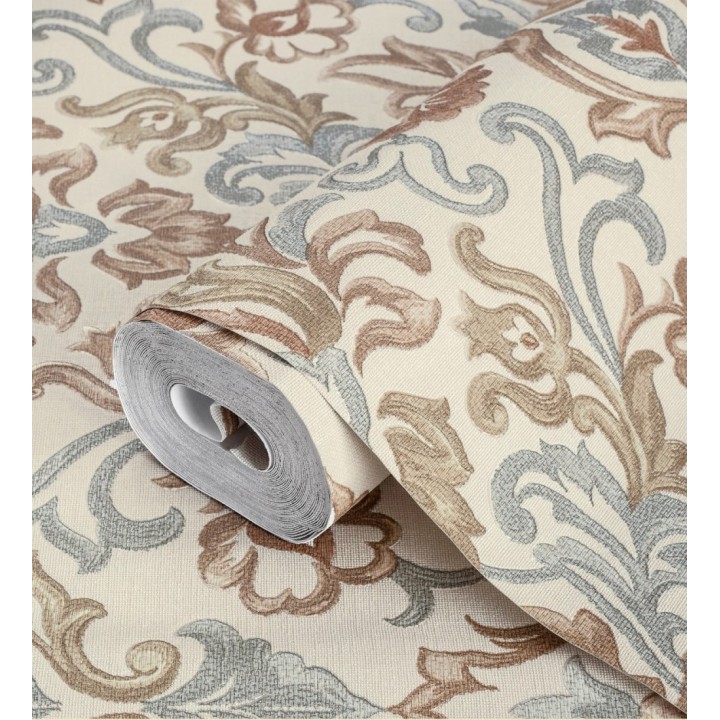 Papel pintado damasco lujoso efecto bordado con relieve - Darinka 676407