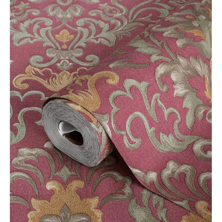 Papel pintado damasco lujoso efecto bordado con relieve - Darinka 676408