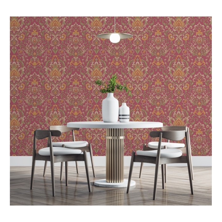 Papel pintado damasco lujoso efecto bordado con relieve - Darinka 676408