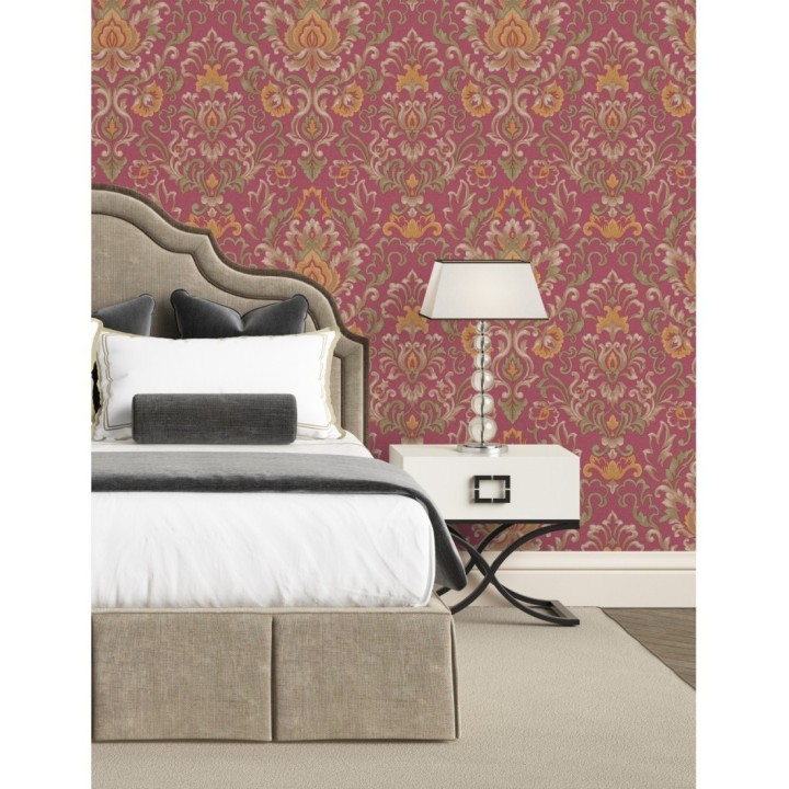 Papel pintado damasco lujoso efecto bordado con relieve - Darinka 676408