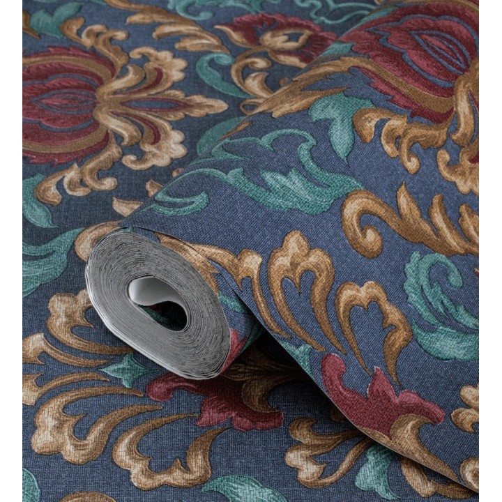 Papel pintado damasco lujoso efecto bordado con relieve - Darinka 676409