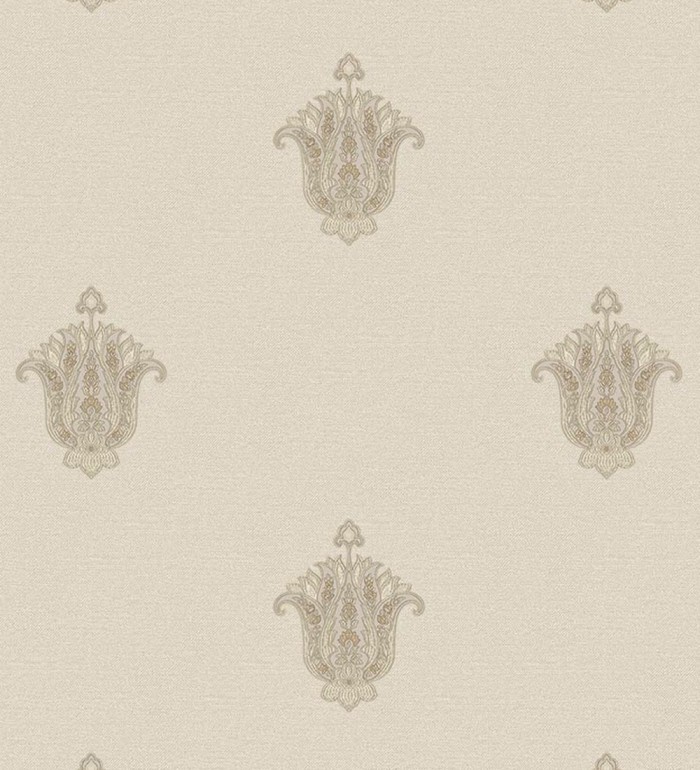 Papel pintado flor hindú efecto bordado con relieve - Alexander 676421
