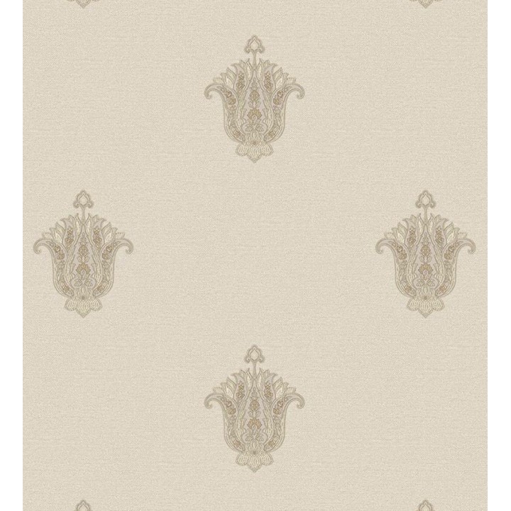 Papel pintado flor hindú efecto bordado con relieve - Alexander 676421