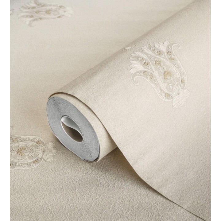 Papel pintado flor hindú efecto bordado con relieve - Alexander 676421