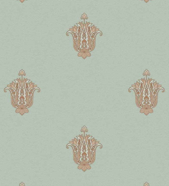 Papel pintado flor hindú efecto bordado con relieve - Alexander 676423