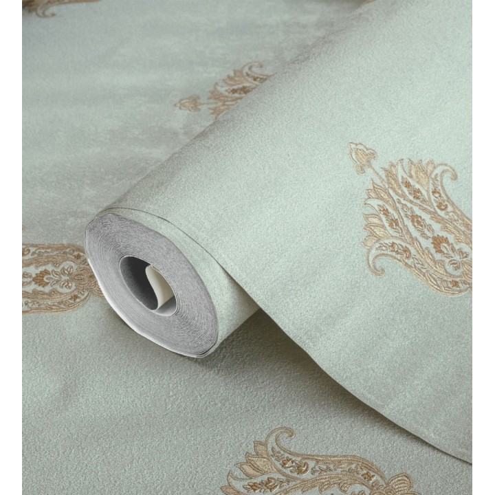 Papel pintado flor hindú efecto bordado con relieve - Alexander 676423