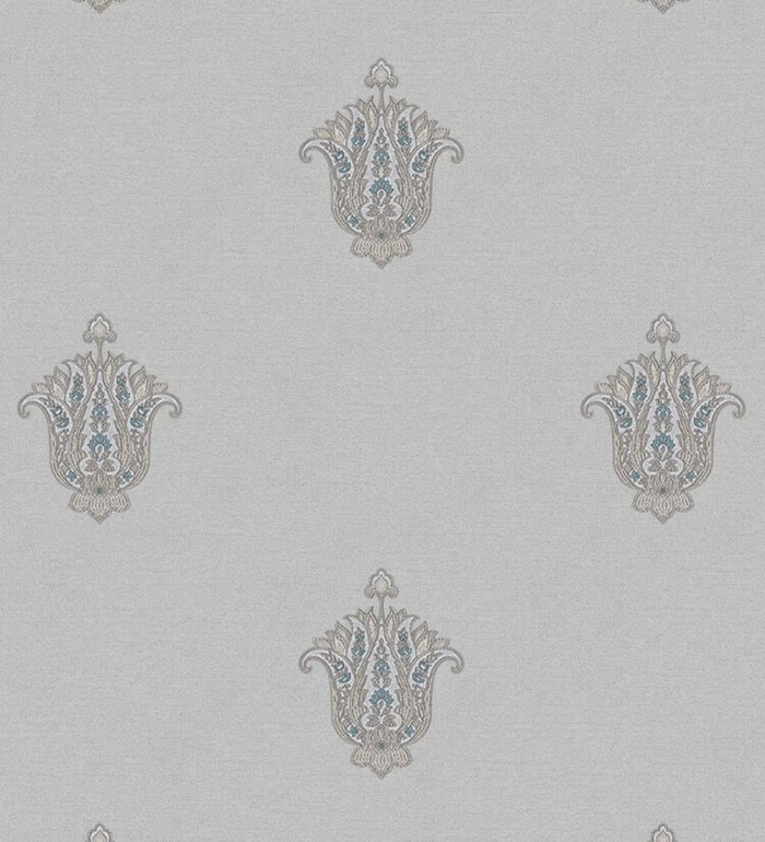 Papel pintado flor hindú efecto bordado con relieve - Alexander 676424