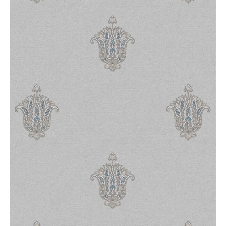 Papel pintado flor hindú efecto bordado con relieve - Alexander 676424