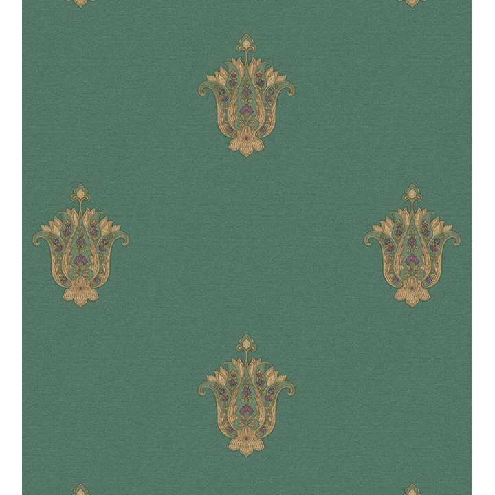 Papel pintado flor hindú efecto bordado con relieve - Alexander 676425