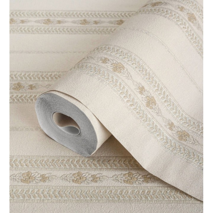 Papel pintado rayas con efecto bordado en relieve - Alexander Stripe 676426
