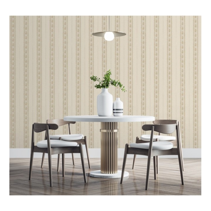 Papel pintado rayas con efecto bordado en relieve - Alexander Stripe 676426
