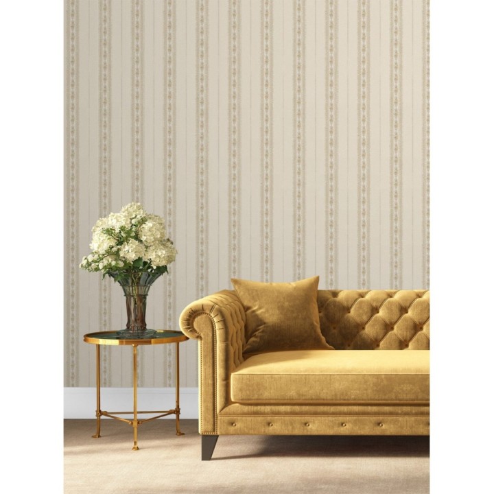 Papel pintado rayas con efecto bordado en relieve - Alexander Stripe 676426