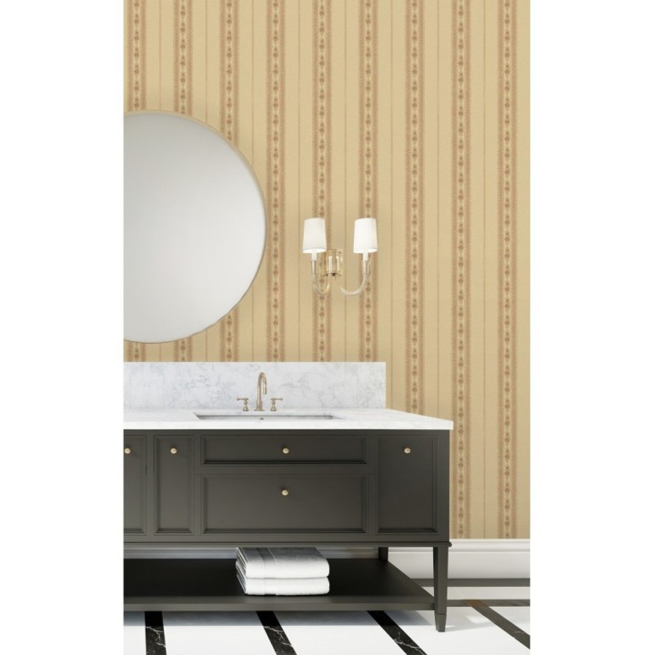 Papel pintado rayas con efecto bordado en relieve - Alexander Stripe 676427