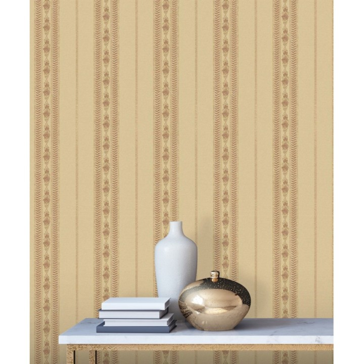 Papel pintado rayas con efecto bordado en relieve - Alexander Stripe 676427