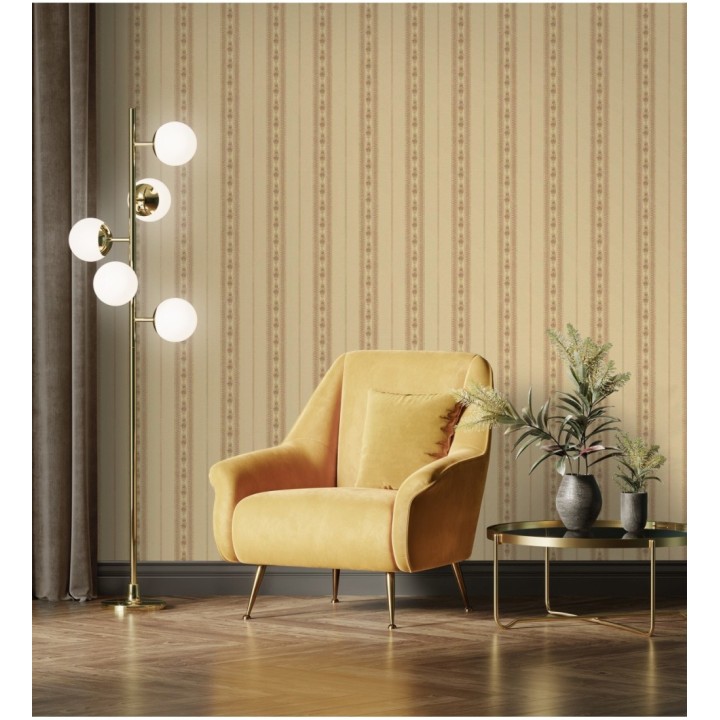 Papel pintado rayas con efecto bordado en relieve - Alexander Stripe 676427