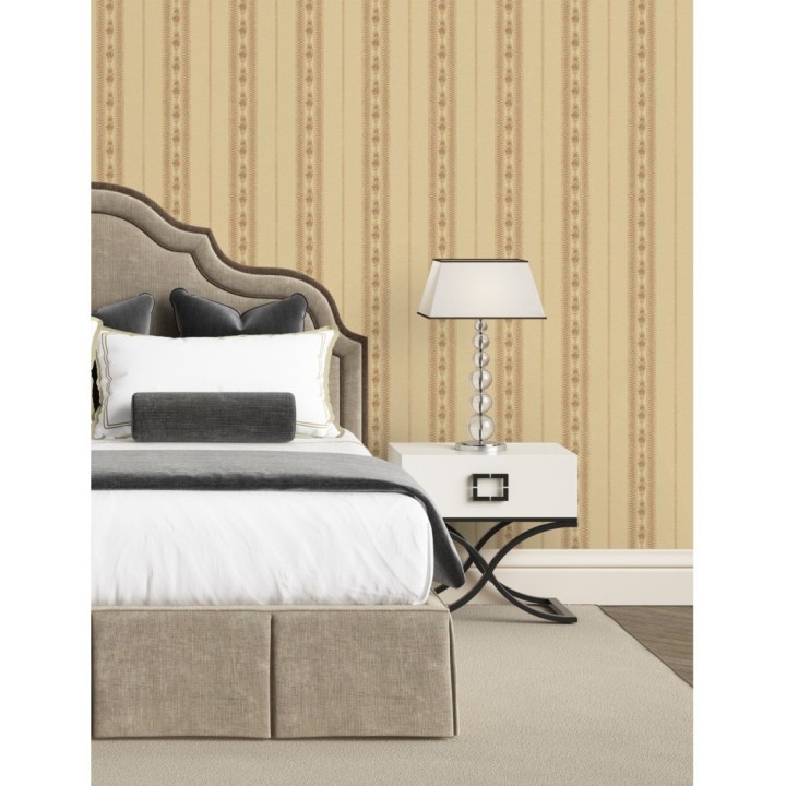Papel pintado rayas con efecto bordado en relieve - Alexander Stripe 676427