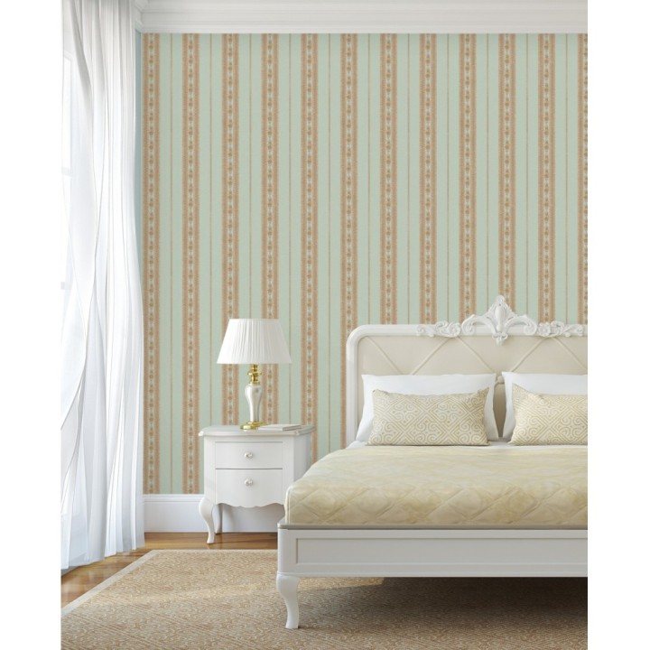 Papel pintado rayas con efecto bordado en relieve - Alexander Stripe 676428