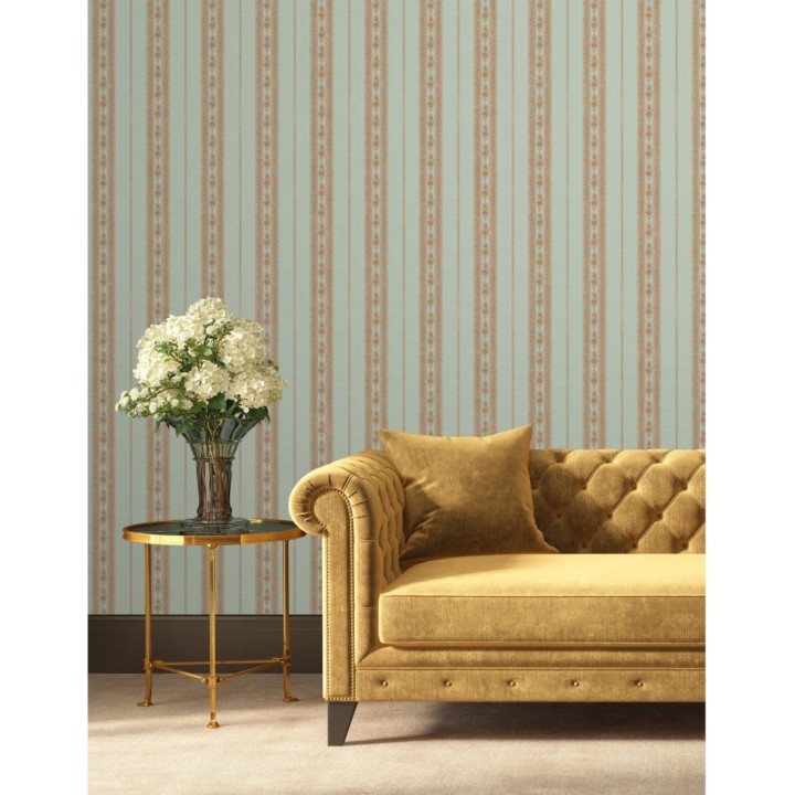 Papel pintado rayas con efecto bordado en relieve - Alexander Stripe 676428
