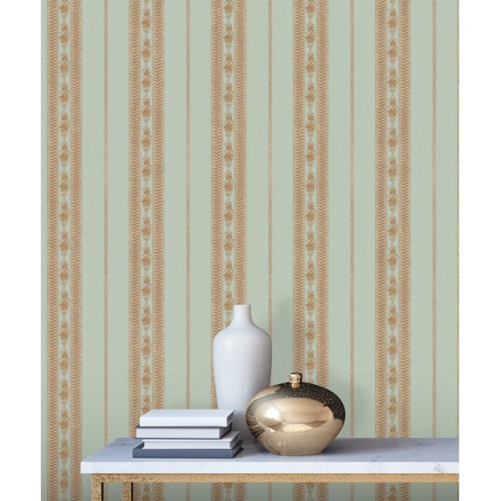 Papel pintado rayas con efecto bordado en relieve - Alexander Stripe 676428
