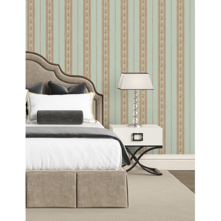 Papel pintado rayas con efecto bordado en relieve - Alexander Stripe 676428