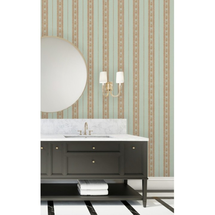 Papel pintado rayas con efecto bordado en relieve - Alexander Stripe 676428