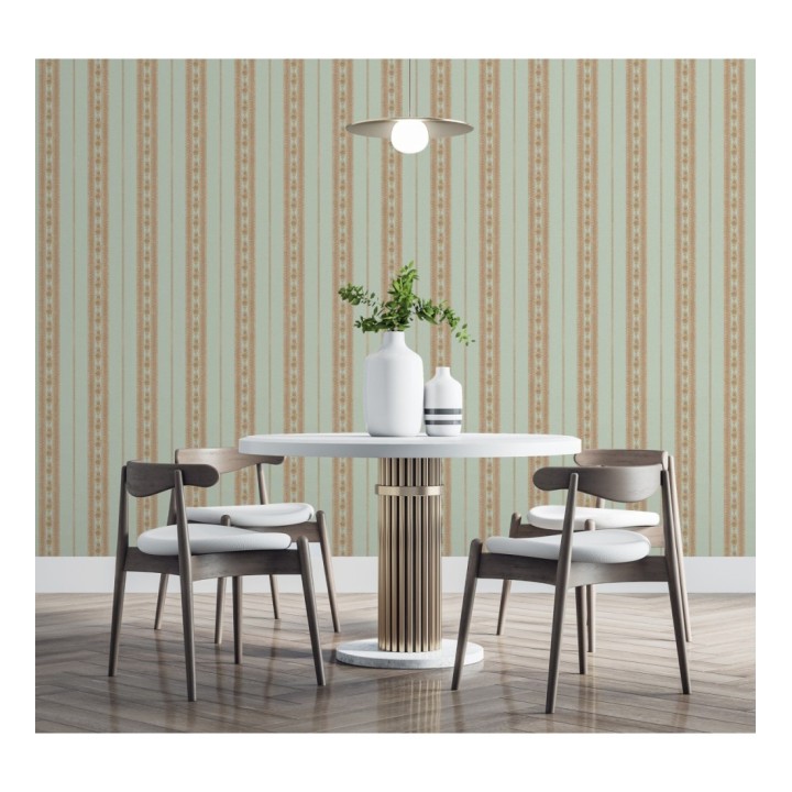 Papel pintado rayas con efecto bordado en relieve - Alexander Stripe 676428