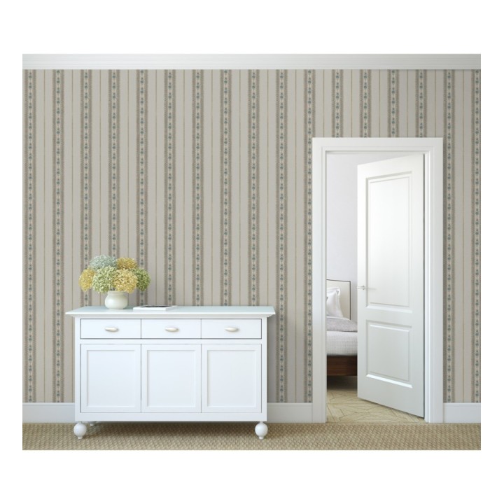Papel pintado rayas con efecto bordado en relieve - Alexander Stripe 676429