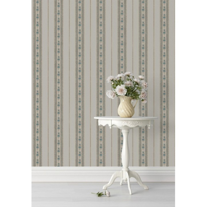 Papel pintado rayas con efecto bordado en relieve - Alexander Stripe 676429