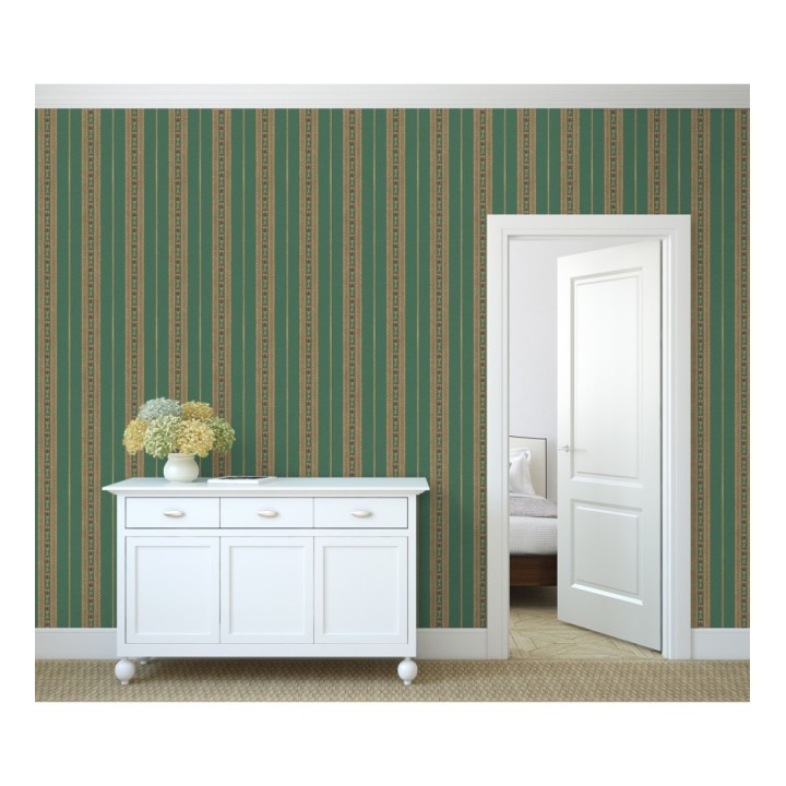 Papel pintado rayas con efecto bordado en relieve - Alexander Stripe 676430
