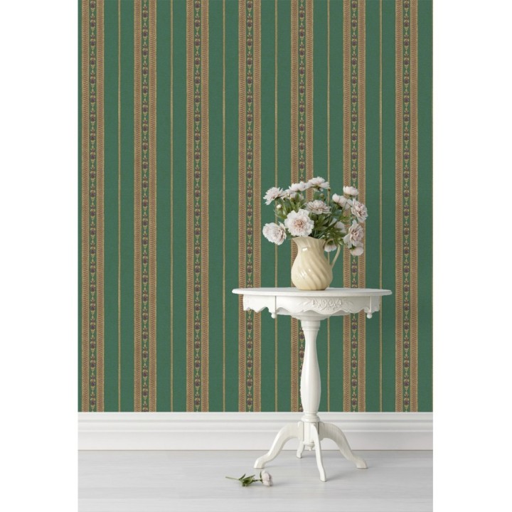 Papel pintado rayas con efecto bordado en relieve - Alexander Stripe 676430