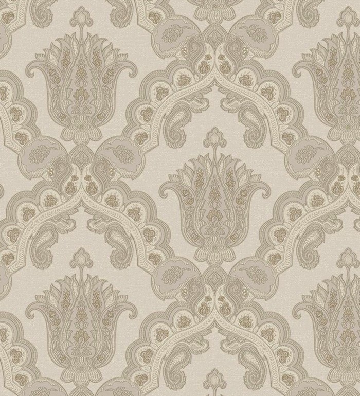 Papel pintado damasco hindú con efecto bordado en relieve - Alexander Damask 676431