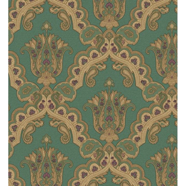 Papel pintado damasco hindú con efecto bordado en relieve - Alexander Damask 676435