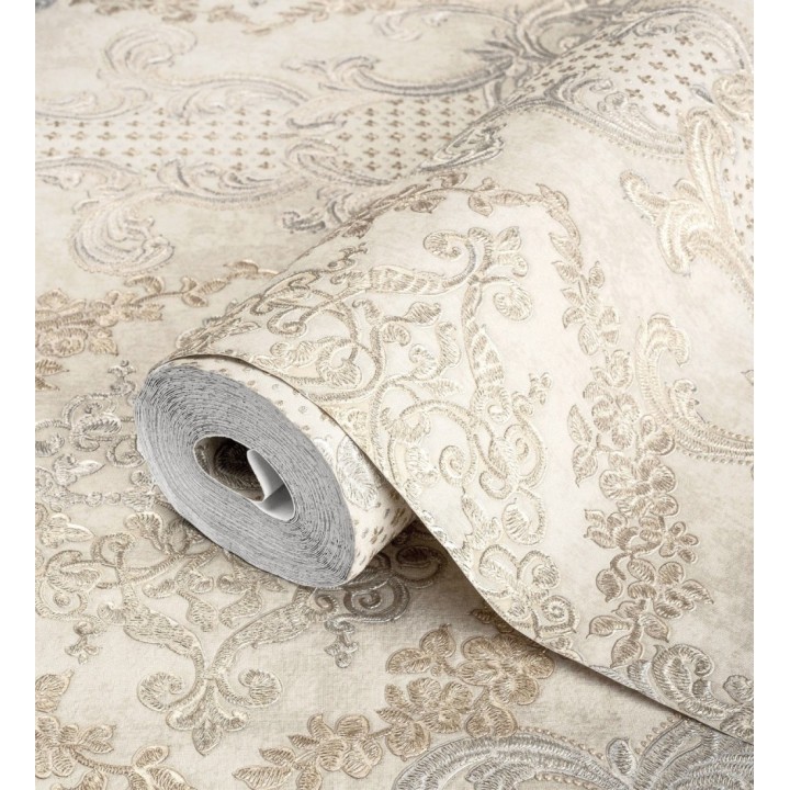 Papel pintado damasco barroco con efecto bordado en relieve - Istambul Palace 676842
