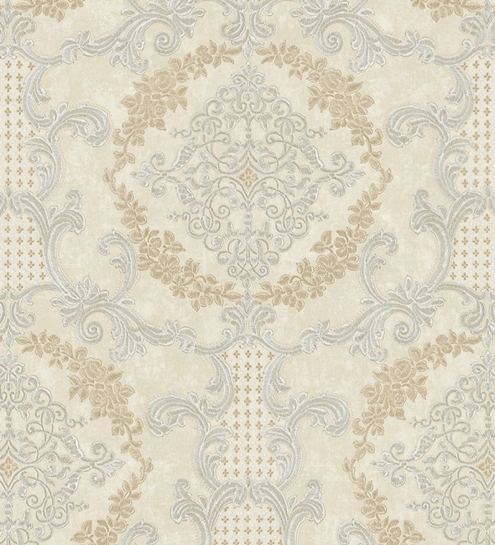 Papel pintado damasco barroco con efecto bordado en relieve - Istambul Palace 676843