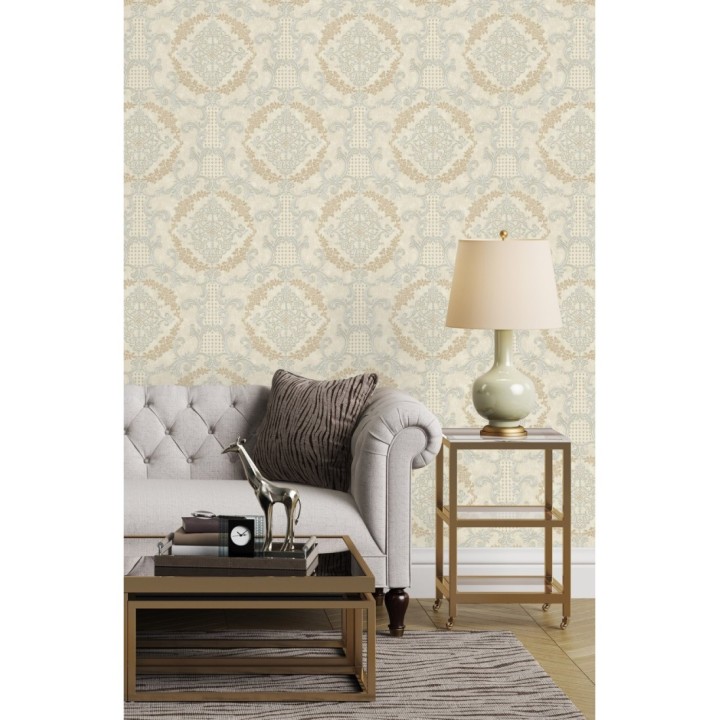 Papel pintado damasco barroco con efecto bordado en relieve - Istambul Palace 676843
