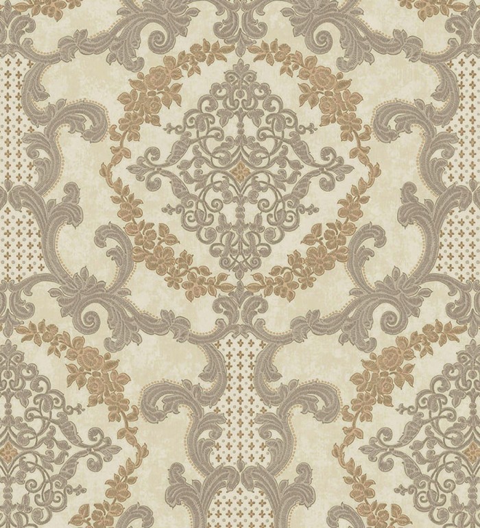 Papel pintado damasco barroco con efecto bordado en relieve - Istambul Palace 676845
