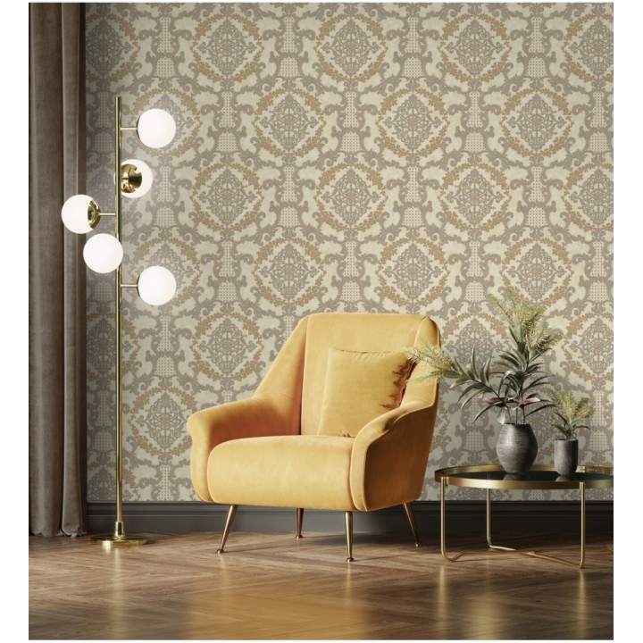 Papel pintado damasco barroco con efecto bordado en relieve - Istambul Palace 676845