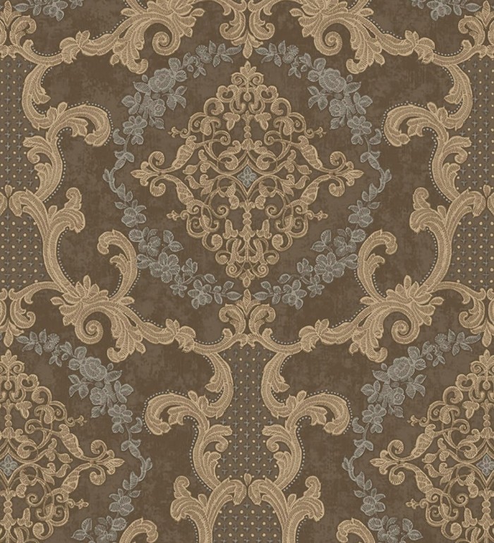 Papel pintado damasco barroco con efecto bordado en relieve - Istambul Palace 676846