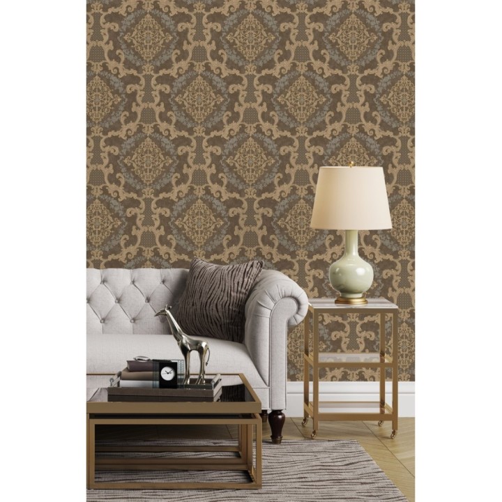 Papel pintado damasco barroco con efecto bordado en relieve - Istambul Palace 676846