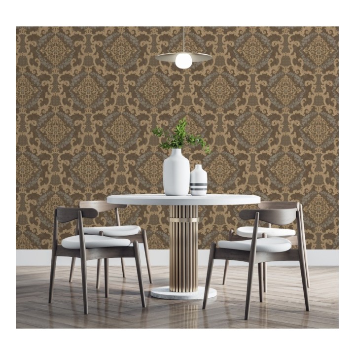 Papel pintado damasco barroco con efecto bordado en relieve - Istambul Palace 676846