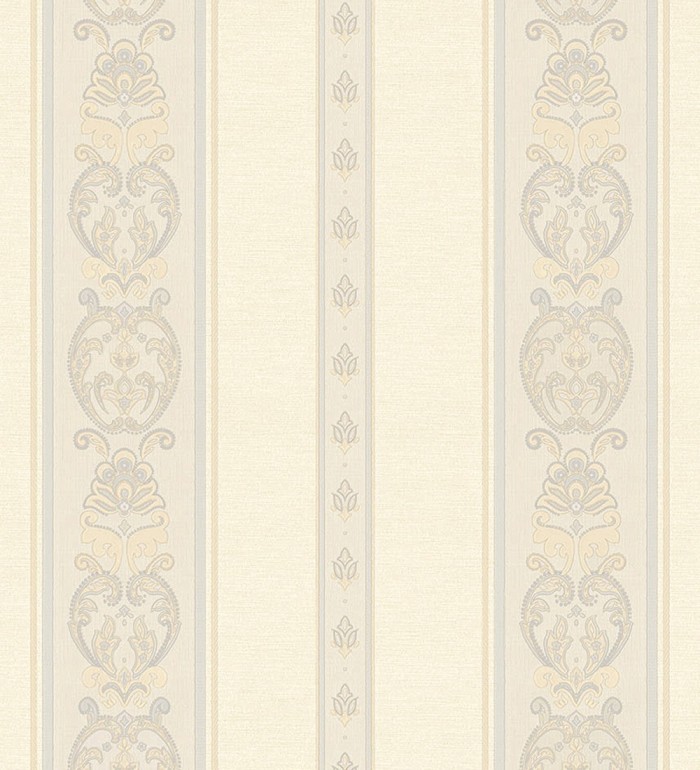 Papel pintado rayas con cadenetas barrocas con efecto bordado en relieve - Selim Imperial Stripe 676847
