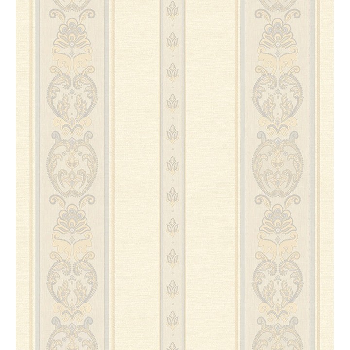 Papel pintado rayas con cadenetas barrocas con efecto bordado en relieve - Selim Imperial Stripe 676847