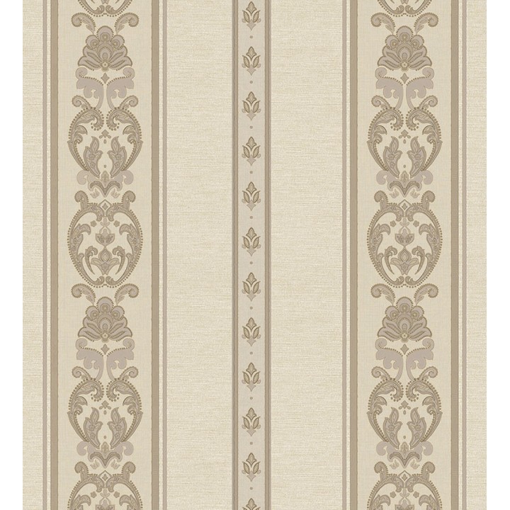 Papel pintado rayas con cadenetas barrocas con efecto bordado en relieve - Selim Imperial Stripe 676849