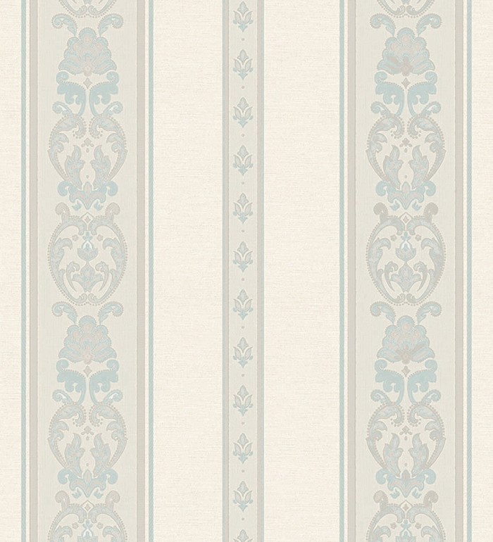 Papel pintado rayas con cadenetas barrocas con efecto bordado en relieve - Selim Imperial Stripe 676850