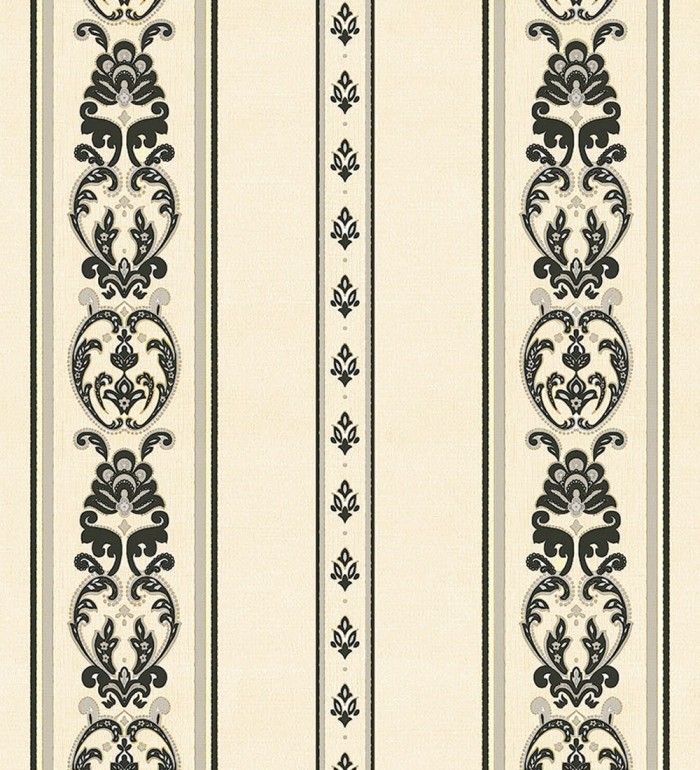 Papel pintado rayas con cadenetas barrocas con efecto bordado en relieve - Selim Imperial Stripe 676851