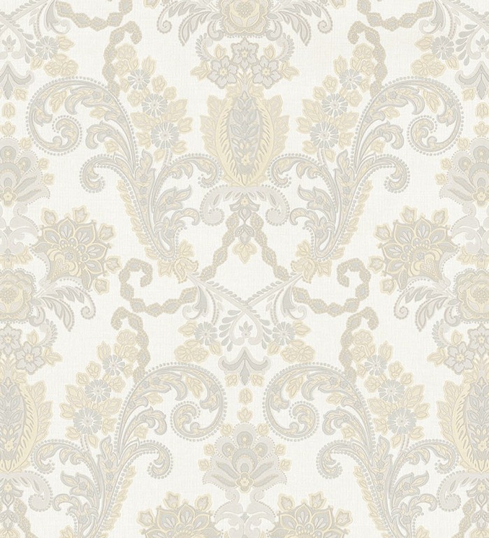 Papel pintado damasco hindú con efecto bordado en relieve - Selim Imperial 676852