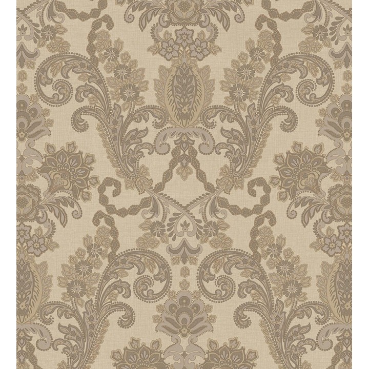 Papel pintado damasco hindú con efecto bordado en relieve - Selim Imperial 676854