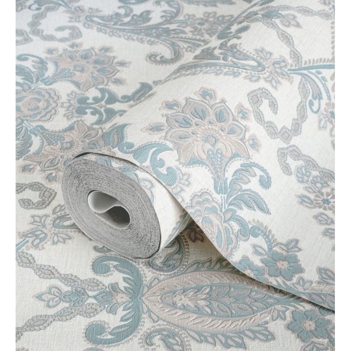 Papel pintado damasco hindú con efecto bordado en relieve - Selim Imperial 676855